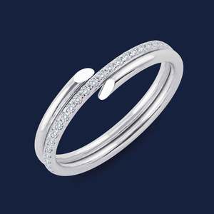 Bague en diamant rond de 0,12 carat, cultivé en laboratoire, en or massif 14 carats, GH-SI, pour mariage, fiançailles, soirée - Product Image 3