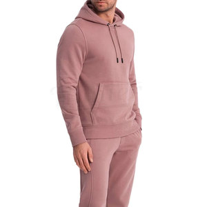 Sweat à capuche 350 GSM de haute qualité pour hommes conçu sur mesure sweat-shirt tricoté rose surdimensionné 100% coton brodé à capuche - Product Image 1