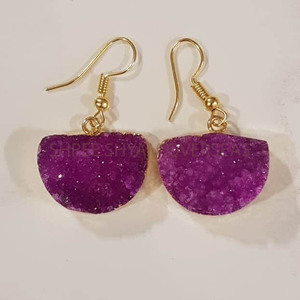 Classic Design Casual Wear Druzy Fashion Jewelry <b>Sets</b> Rough Crystal Shining Stone Party Gift Classic Fashion Statement - Product Image 2