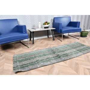 2x5.8 ft Vintage <b>Rug</b>, <b>Runner</b> Turkish <b>Rug</b>, Gray Solid <b>Rug</b> - Product Image 3