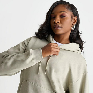 Sudadera con Capucha para Mujer, 100% Algodón Grueso, Felpa de Algodón Pesado, de Alta Calidad, Lisa, Estilo Urbano, con Logotipo Personalizado y Estampado Inflado - Product Image 4