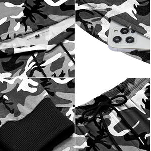Conjunto Deportivo Personalizable para Hombre, Sudadera con Capucha de Felpa de Algodón con Estampado de Camuflaje, Pantalones Deportivos Holgados, Estilo Urbano - Product Image 5