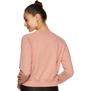 Women's Crew <b>Neck</b> Sweatshirt <b>Light</b> pink Color Fleece Women's Pullover Sweatshirt for Ladies With Customized Logo - Product Image 5