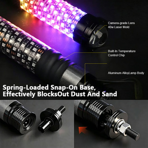 Luces de Antena de 1 Pie con Control Remoto por Aplicación, 360 °   Luces Láser RGB en Espiral para Todoterreno, Luces Láser RGB para Polaris Rzr Maverick - Product Image 4