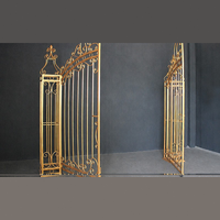 Arche en fer forgé de style européen, porte en métal doré populaire pour les mariages, arche en fer pour la décoration de scène de mariage