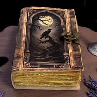 Carnet en cuir Grimoire Corbeau Raven, Livre des Ombres Horreur Nocturne, 200/400 pages à bords festonnés, Livre de sorts gothique, Cadeau pour la Fête des Mères