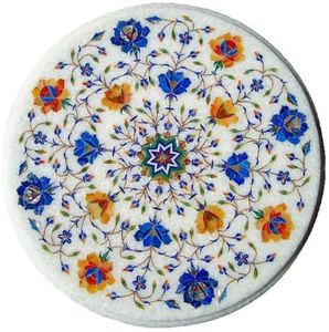 Đá Cẩm Thạch bàn ăn Top hiện đại trang trí nhà thanh lịch hiếm Lapis & Carnelian Inlay <span class=keywords><strong>Mosaic</strong></span> <span class=keywords><strong>Set</strong></span> cho phòng khách và nhà bếp sử dụng - Product Image 3