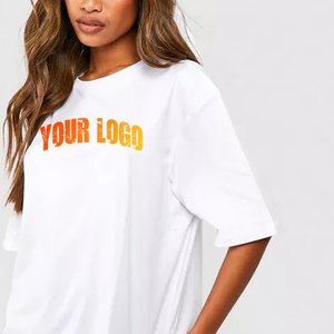 T-shirts surdimensionnés à manches courtes pour femmes T-shirt en coton polyester coupe ample femmes sur la taille T-shirt uni blanc dames - Product Image 5