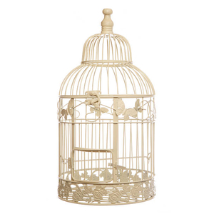 กรงนกตกแต่งสวนดีไซน์รูปผีเสื้อที่ไม่เหมือนใครทำจากลวดเหล็กเคลือบผงสีขาวสำหรับบ้านนกกลางแจ้งในร่ม - Product Image 1