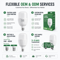 Ampoule LED T80 à nervures de refroidissement 20W, forme en T, E27 B22 AC85-265V, dissipateur thermique à convection d'air, ampoule LED en T pour serre, hangar, atelier