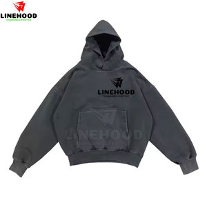 Sudadera con capucha de lavado ácido de calidad superior para hombre, ropa de calle básica de algodón 100% para invierno, patrón sólido y cuello con capucha - Product Image 1