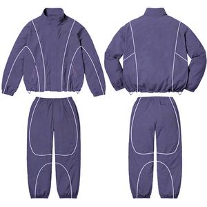 Men Two Piece Zip up Vintage Windbreaker Sublimation Tracksuit Windbreaker Short Nylon Tracksuit Custom - Product Image 3