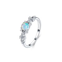 Bagues personnalisées Fabricant de bagues en argent sterling S925 Bague en opale naturelle Bague de luxe à la mode pour femmes