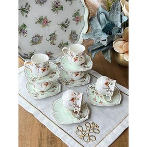 Tazza di caffè turco verde Genoa 12 pezzi per 6 persone