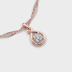 IGI Certified Round Cut Lab Grown Diamond Solitaire <b>Infinity</b> Pendant for Women in 9K Yellow / <b>Rose</b> & White Gold - Product Image 3