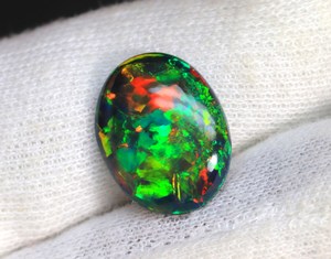 Superbe pierre précieuse d'opale noire éthiopienne Gemmes d'opale noire en vrac Glowing Welo Multi Flashy Cabochon noir éthiopien Cadeau pour elle - Product Image 6