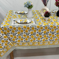 Nappe Moderne Personnalisable en Coton Tissé Indien 100% |   Housse de table de mariage imperméable et écologique
