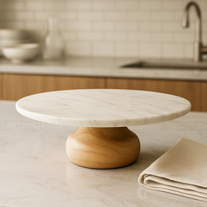Manufacturer Direct Wholesale Export Custom Natural <b>Marble</b> <b>Cake</b> <b>Stand</b> Luxury Dessert Display Platter for Home Decor <b>Cake</b> Tools - Product Image 3