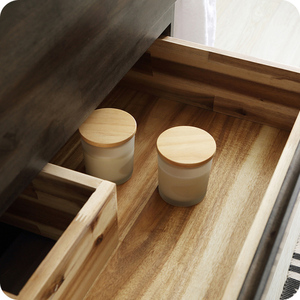 Mueble de Baño de MDF Impermeable con Acabado de Textura de Madera Ecológico Personalizado OEM, Mueble de Baño con Doble Lavabo para Hoteles, Apartamentos y Villas - Product Image 4