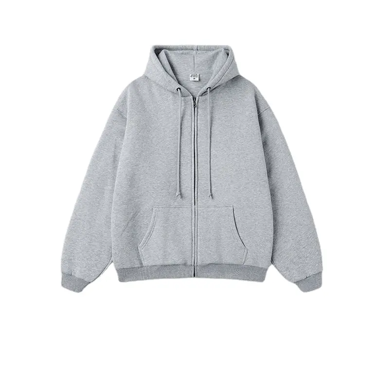 OEM Men Sweatshirt 100%Cotton & Polyester Hoodie Chenille Embroidery Full Zip Up Oversize Pullover Hoodie