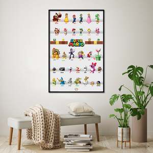 Nintendo Modern Style Super Mario Character Parade <b>Poster</b> for Wall Decor - Product Image 1