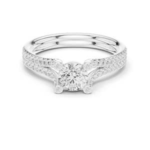 Bague de fiançailles en diamant de laboratoire rond brillant de 0,99 carat, clarté VVS-VS EF, or 18 carats, 14 carats, 10 carats et argent 925, rose, jaune - Product Image 2