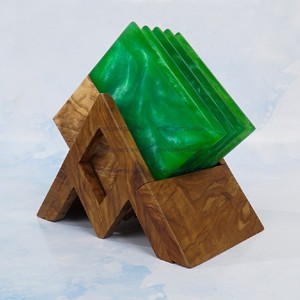 Posavasos de Río de resina polvorienta turquesa, los últimos productos únicos, posavasos de ratán hechos a mano de calidad estándar - Product Image 6