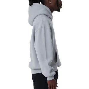 Men's 350 GSM Custom Logo French Terry Oversized Drop Shoulder <b>Hoodie</b> No <b>Strings</b> Winter Sweatshirt With Custom Logo - Product Image 2