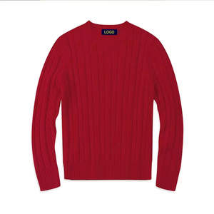 Pull en laine pour homme avec logo personnalisé 2025, style décontracté, coupe ajustée, style vintage classique, design vintage classique, pull en tricot torsadé - Product Image 5