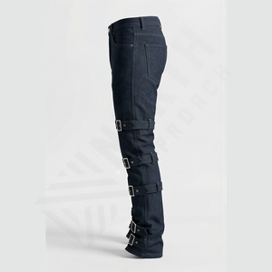 กางเกงยีนส์ผู้ชายคุณภาพสูง ทรงตรง สีน้ำเงินเข้ม สไตล์ลำลองทันสมัย ผลิตแบบ OEM ดีไซน์สร้างสรรค์ กางเกงยีนส์ผู้ชายแบบใหม่ ขายส่ง - Product Image 3