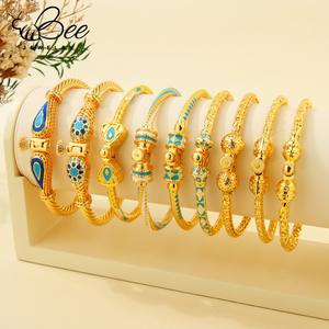 Brazaletes de Diseñador de Moda de Dubái de Alta Calidad, Chapados en Oro de 21k, Joyería de Pulsera Vintage para Bodas, para Mujeres Árabes Islámicas - Product Image 1