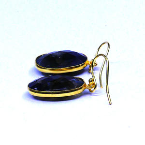 Gemvanity 925 Sterling Silver Classic <b>Wedding</b> and Engagement Charm Earrings Set <b>Gold</b> Plated Labradorite Gemstone <b>for</b> Women - Product Image 3