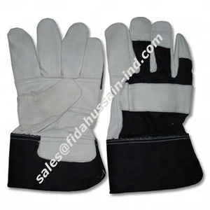 Guantes de hombre al por mayor para trabajo de construcción superventas guantes de seguridad de tela de algodón de alta calidad guantes de cuero de Pakistán - Product Image 2