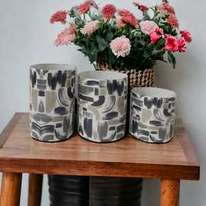 Noir et blanc émaillé décor à la maison personnalisé oeuvre Design verre votif mariage pièce maîtresse vide bocaux à bougie pour la décoration de la maison - Product Image 2