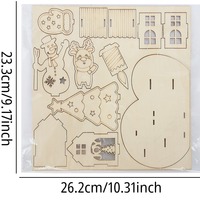 Vietnam scène décor ensemble arbre renne table cadeau boîte en bois ornements de noël avec maison bonhomme de neige