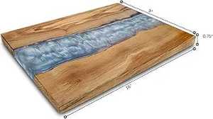 Planche à découper en résine époxy en bois d'acacia rectangulaire fabriqué à la main, Logo personnalisé Option fromage parfait servant la coupe du pain et des cadeaux - Product Image 4