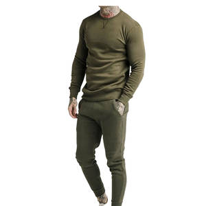 Sudadera de cuello redondo para hombre con logotipo personalizado al por mayor, conjunto de pantalones deportivos informales de lana, conjunto de 2 piezas para correr - Product Image 3