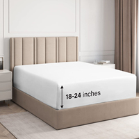 Parure de lit 4 pièces en coton blanc 100 % de qualité hôtelière supérieure 2022, style uni tissé, 200 fils, toutes saisons, pour mariage