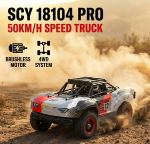 รถบังคับวิทยุ SCY 18104 PRO RTR ขนาด 1/18 มอเตอร์แบบไร้แปรงถ่าน ความเร็วสูง 50 กม./ชม. รถบรรทุกบิ๊กฟุต ขับเคลื่อน 4 ล้อ สำหรับขับขี่ออฟโรด ของเล่นไฟฟ้า ของขวัญที่ดีที่สุดสำหรับเด็กผู้ชาย - Product Image 1