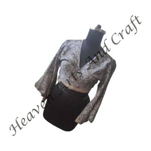 Bikini reciclado, Top corto para fiesta, Top corto de seda, la mayoría de las tendencias, camisa con corbata en V profunda para mujer, blusa informal con corbata de seda - Product Image 2