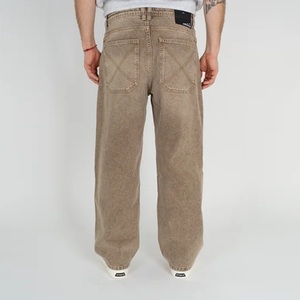 Nouvel arrivage : Jeans baggy unisexe taille haute coupe droite de luxe sur mesure pour hommes – Vente en gros fabricant - Product Image 2