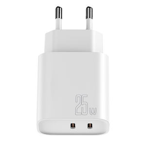 Chargeur mural électrique double USB-C ETL PSE 20W 25W PD QC3.0 à charge rapide pour les marchés américain, européen et japonais - Product Image 1