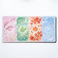 Tapis de souris de jeu XXL style anime, tapis de bureau quatre saisons, base en caoutchouc antidérapante, bords cousus, logo personnalisé
