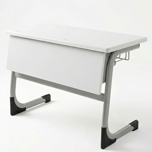 โต๊ะนักเรียนคู่แบบโมเดิร์น หน้าโต๊ะวัสดุเวอร์ซาลิต โครงเหล็ก โต๊ะฝึกอบรม โต๊ะทำงานที่บ้าน โต๊ะคอมพิวเตอร์ โต๊ะเขียนหนังสือ - Product Image 3