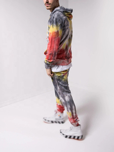 Conception personnalisée Hommes Tie Dye Survêtements de couleur unie tricoté vêtements avec des techniques de broderie pour une utilisation en extérieur à bas quantité minimale de commande - Product Image 2