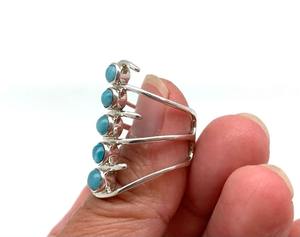 Jewelry For Women <b>Silver</b> <b>Boho</b> Style <b>Ring</b> Jewelry 925 Sterling <b>Silver</b> Larimar Gemstone Trending Handmade <b>Ring</b> Gift For Love - Product Image 2