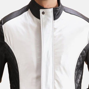 Blouson de moto en cuir personnalisé avec col montant et logo frontal - Design unisexe - Product Image 2