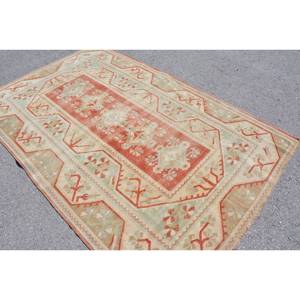 Alfombra turca Vintage, diseño de retazos rojo y verde, área grande, de lana Material rectangular de 9x12, respaldo de látex para entrada, pasillo, sala de estar - Product Image 4