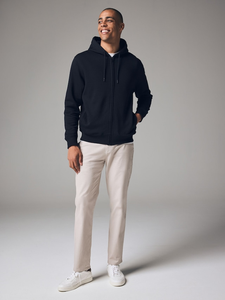 เสื้อมีฮู้ดขนแกะแบบรูดซิปเต็มตัวมีฮู้ดอบอุ่นแบบมีกระเป๋าผ้าคอตตอนธรรมดาสีดำ - Product Image 2