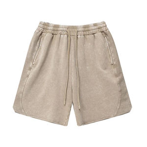 Conçu sur mesure pour hommes été vêtements de sport Shorts séchage rapide Vintage en détresse lavé à l'acide Baggy Jogging Style écologique solide - Product Image 5